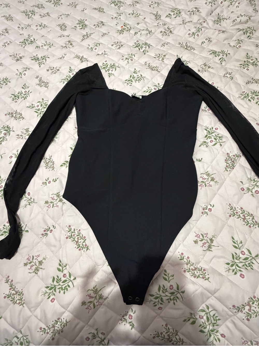 Abercrombie & Fitch Black Long-Sleeve Bodysuit